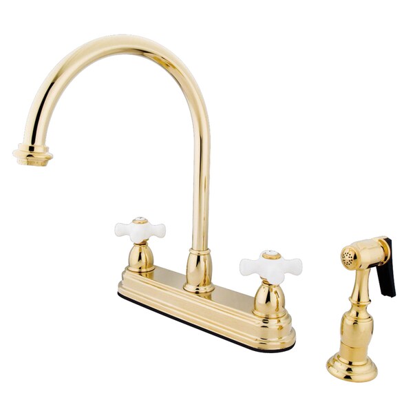 Restoration Centerset Kitchen Faucet, Polished Brass
